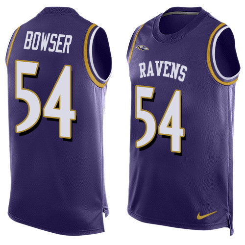 Nike Ravens #54 Tyus Bowser Purple Team Color Men's Stitched NFL Limited Tank Top Jersey
